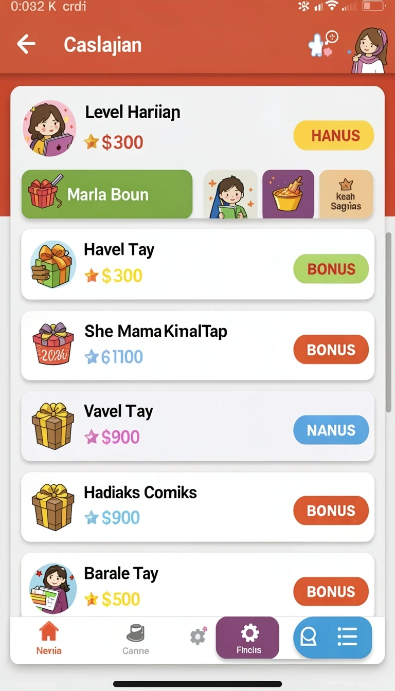 Cuplikan layar menu unduhan rr89 untuk perangkat Android
